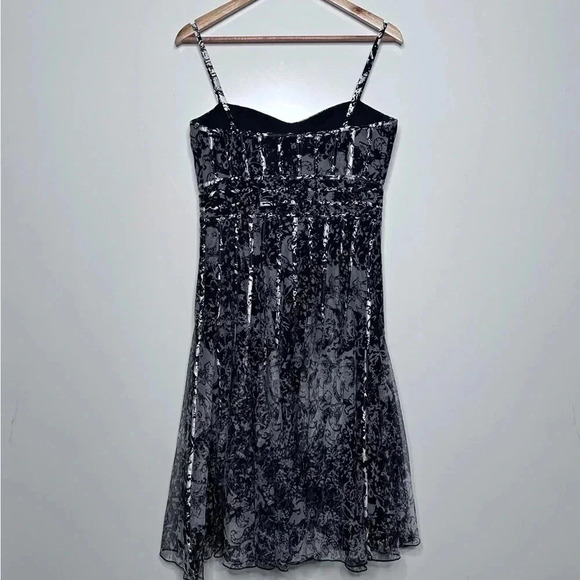 JS Collections Black Fit and Flare Tulle Corset Dress Size 8 - Picture 5 of 11